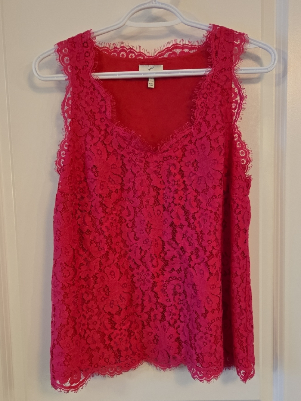 Joie Hot Pink Lace Camisole Tank